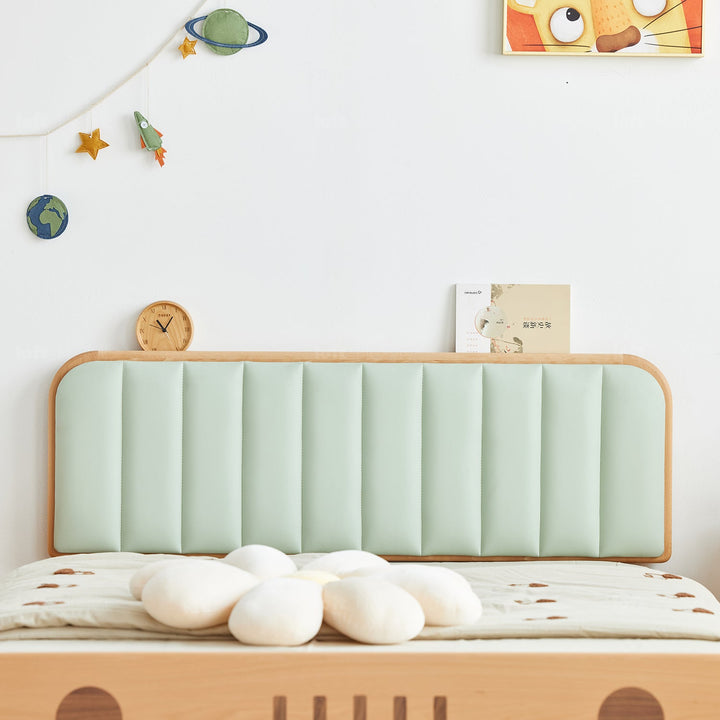 Scandinavian wood kids bed car material variants.