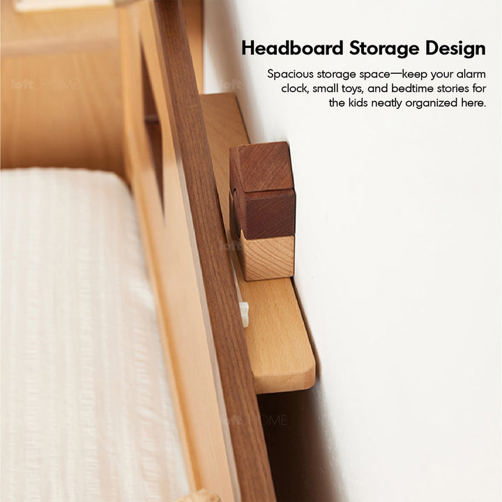 Scandinavian wood kids bed house conceptual design.