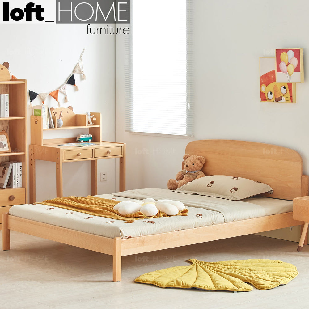 Scandinavian wood kids bed snooze primary product view.