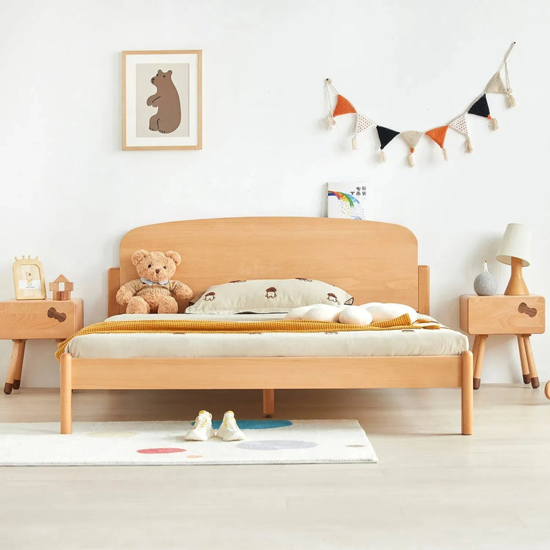 Scandinavian wood kids bed snooze color swatches.