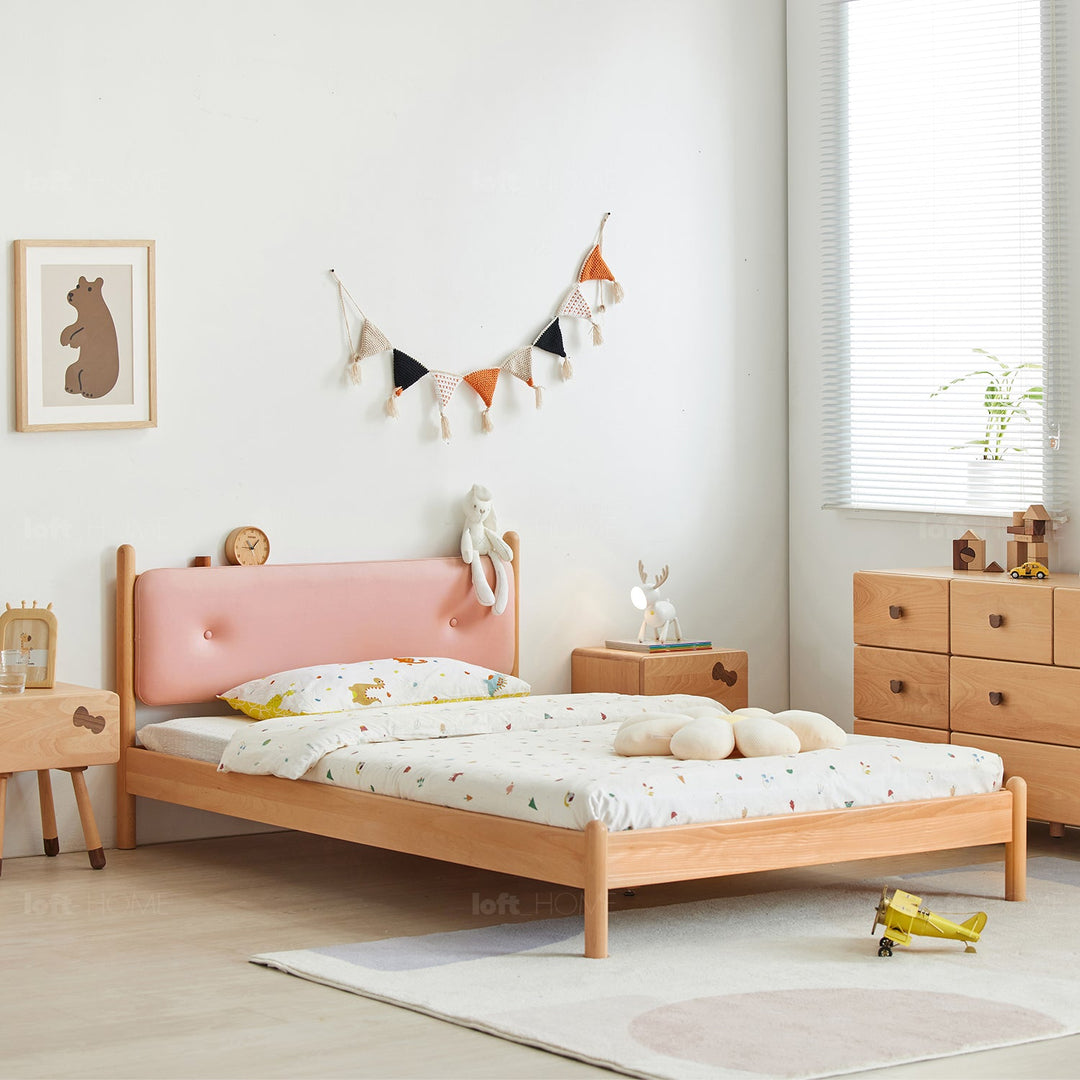 Scandinavian wood kids bed sweet material variants.