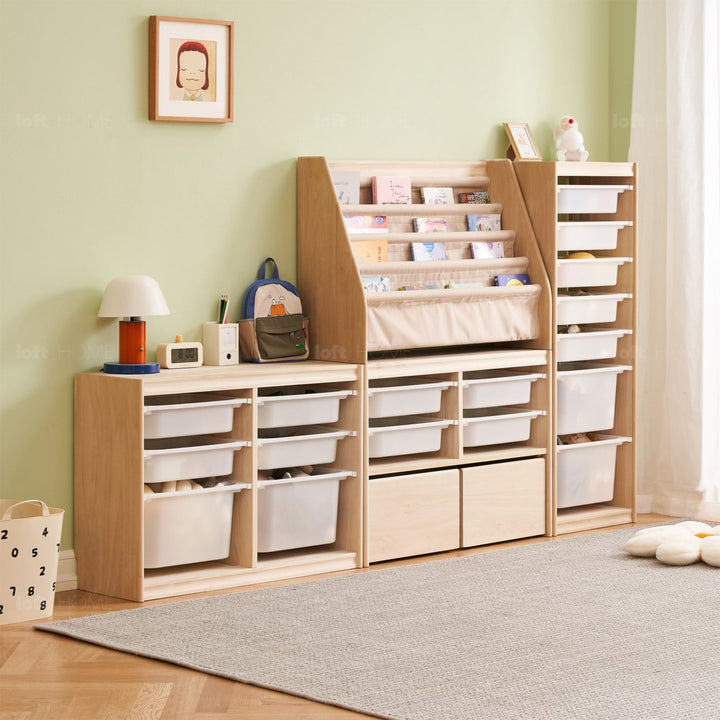 Scandinavian wood kids cabinet whimsi tall detail 4.