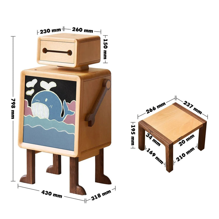 Scandinavian wood kids side table robo size charts.