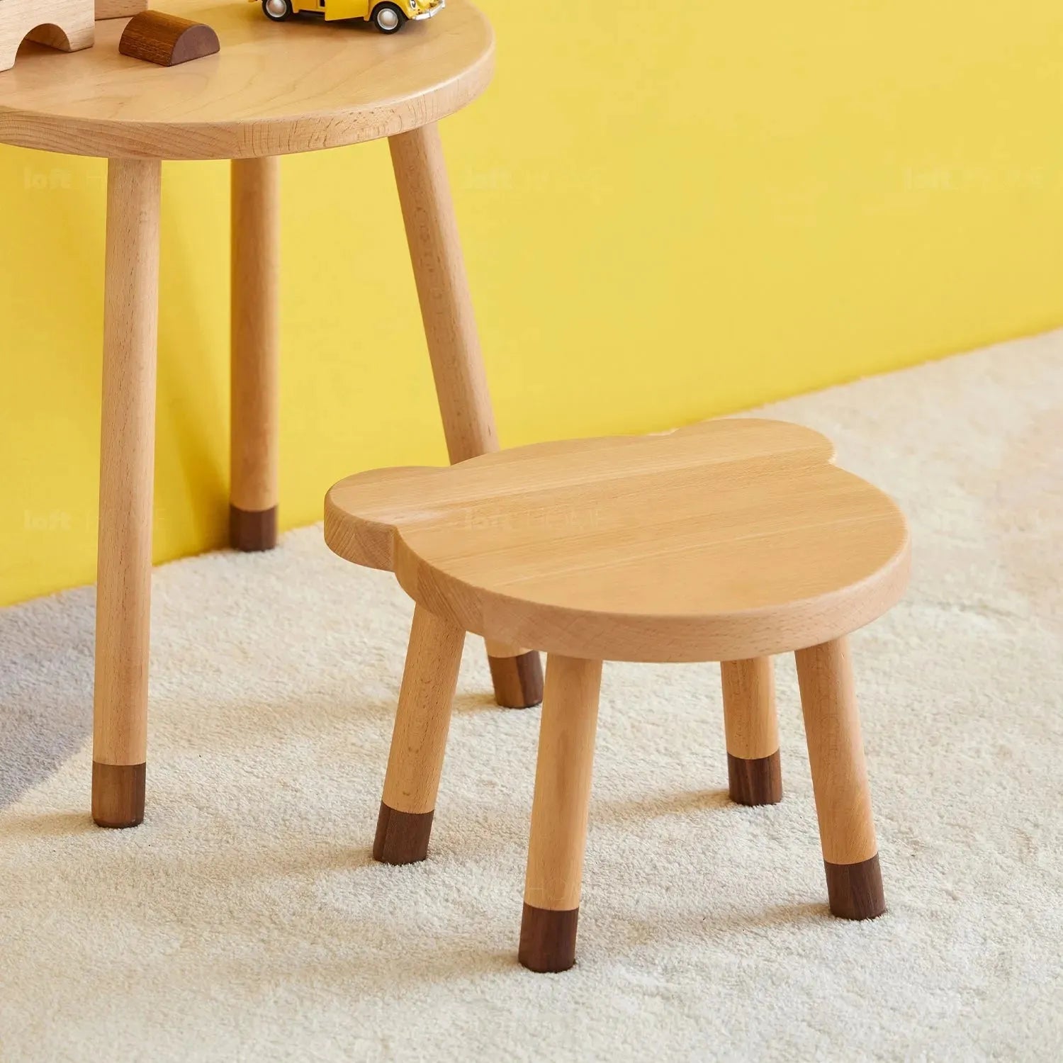 Scandinavian Wood Kids Stool BEAR LOFT HOME