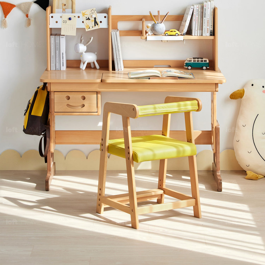 Scandinavian wood kids study chair elevate color swatches.