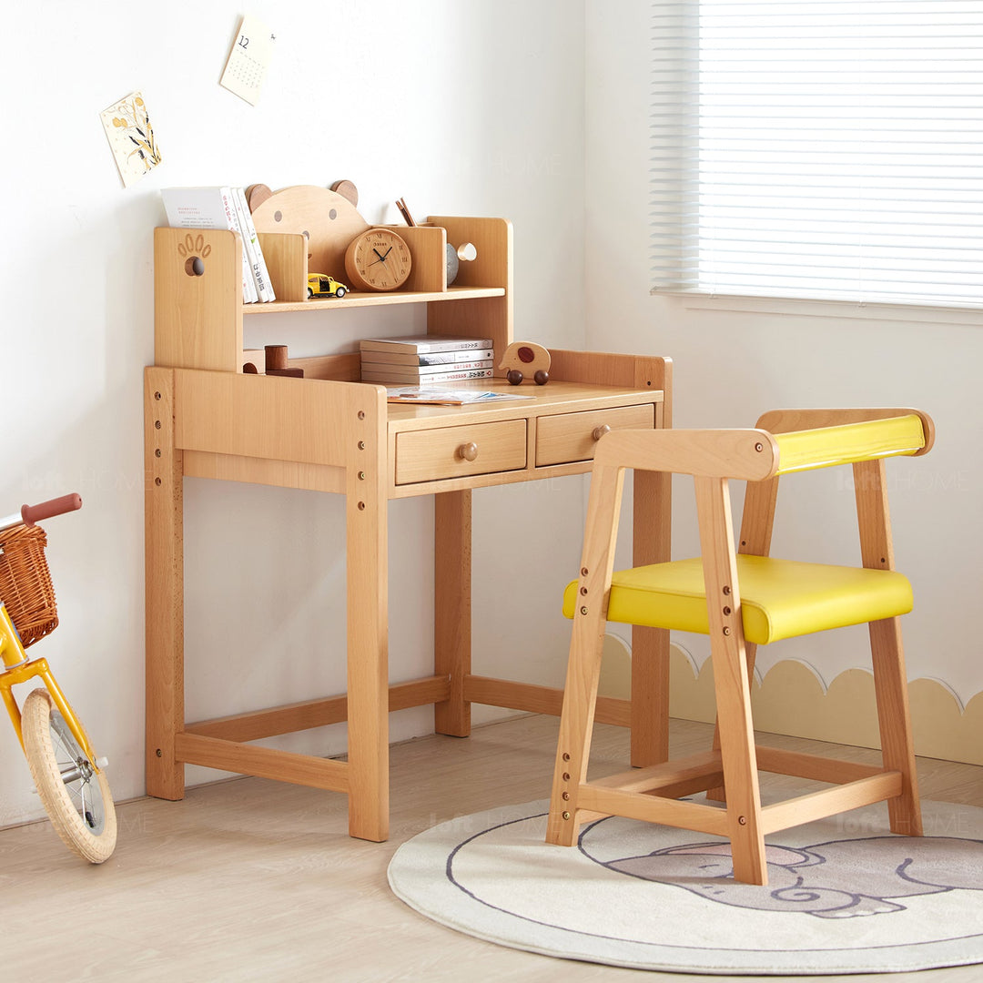 Scandinavian wood kids study chair elevate in real life style.