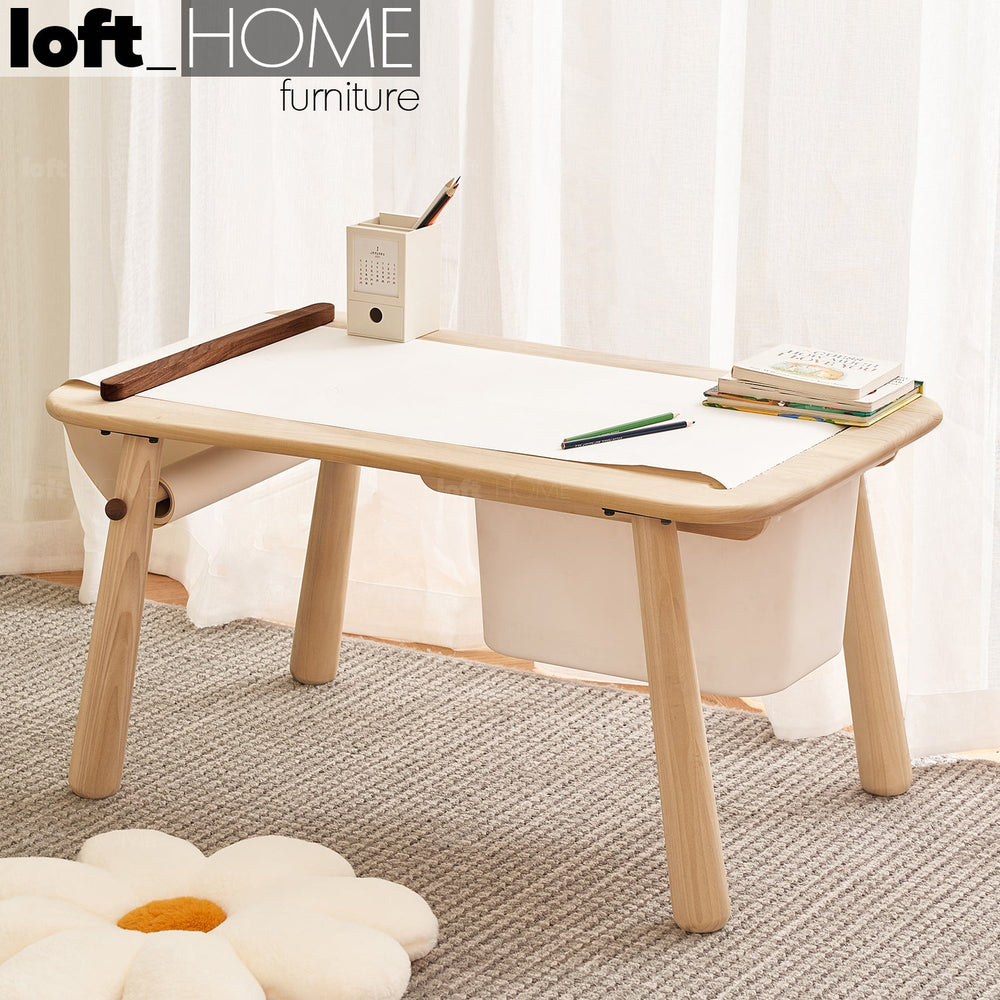 Scandinavian wood kids study table bliss primary product view.