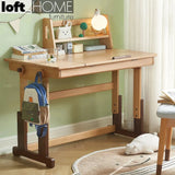 Scandinavian wood kids study table lift primary product view.