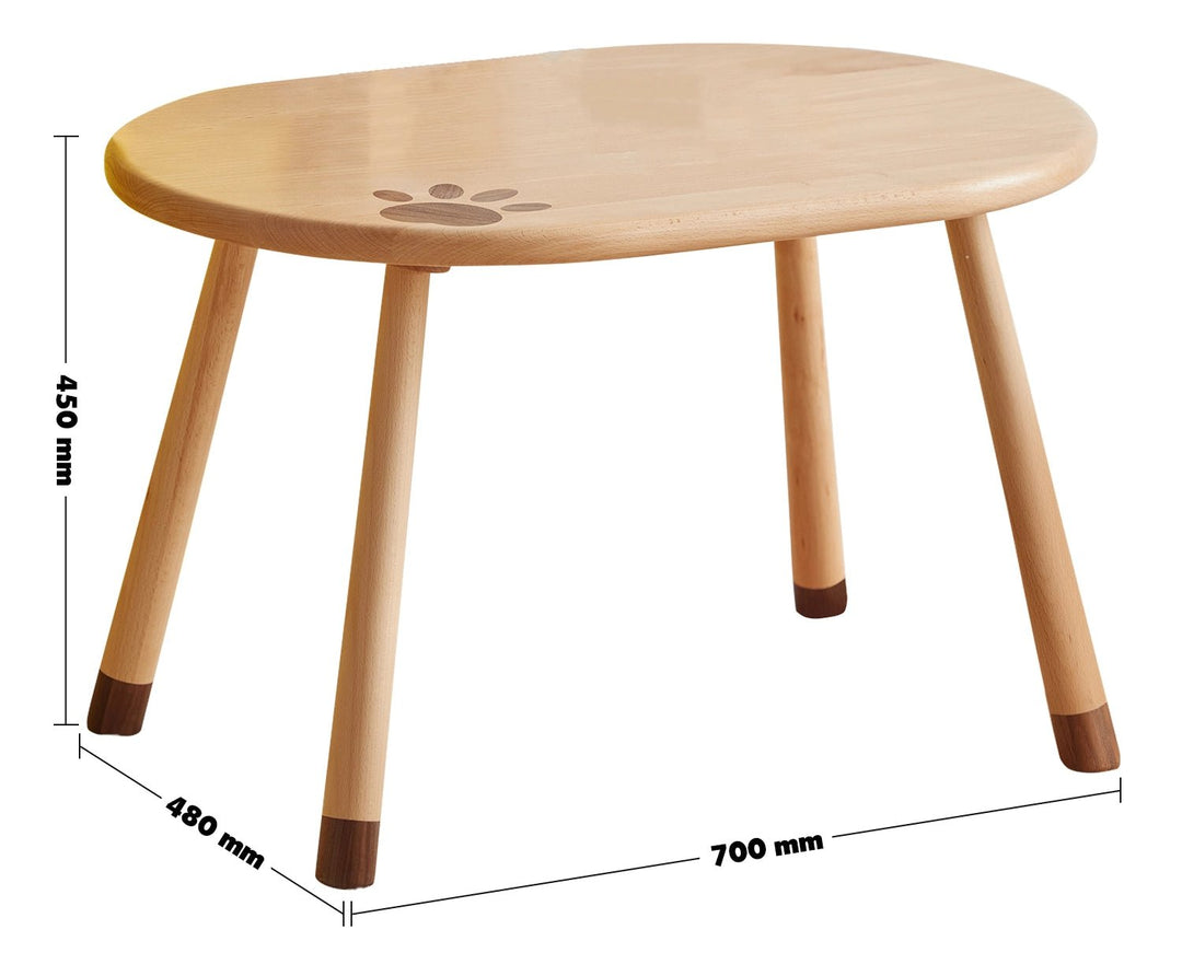 Scandinavian wood oval kids table bear conceptual design.