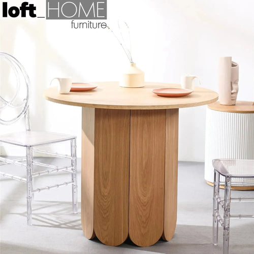 Scandinavian Wood Round Dining Table ELENOR Good to Know Preview-1