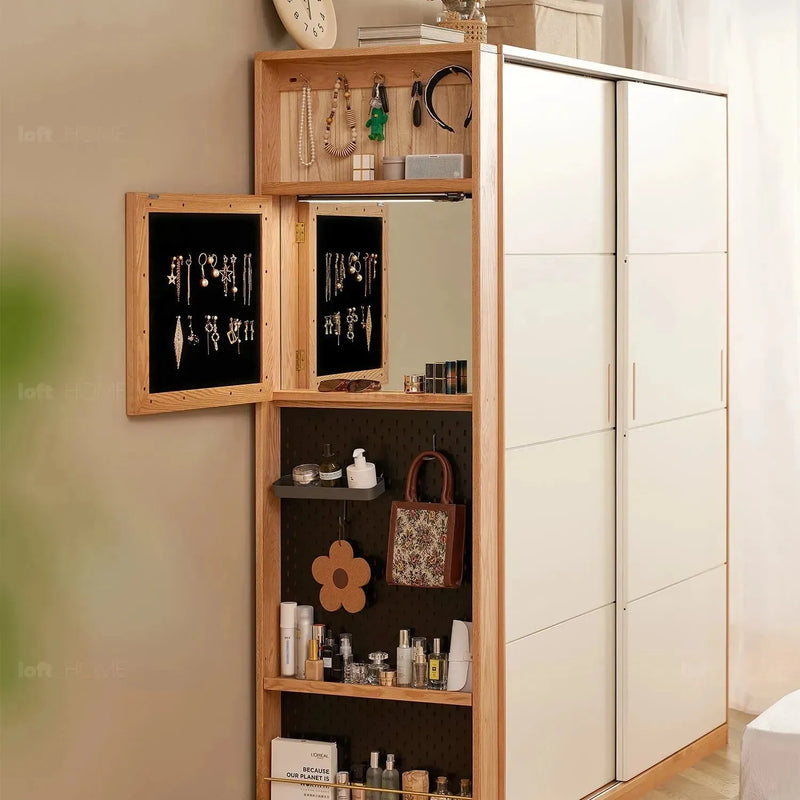 Scandinavian wood display shelf chic slim detail 9.