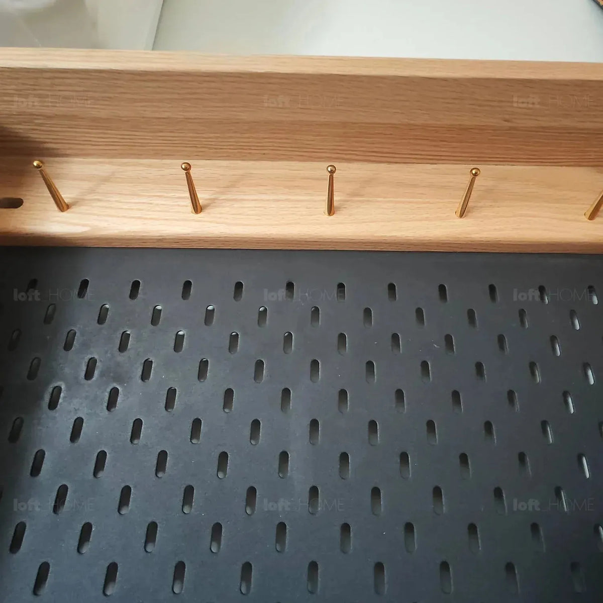 Scandinavian wood display shelf chic slim detail 13.
