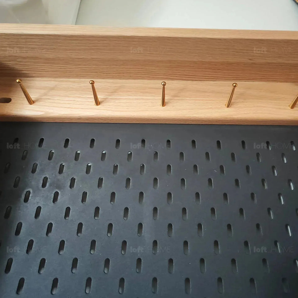 Scandinavian wood display shelf chic slim detail 13.