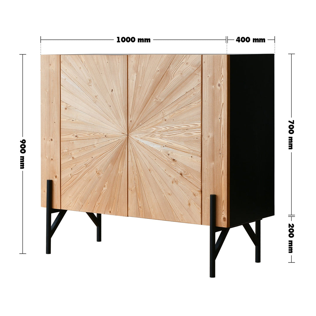 Scandinavian wood shoe cabinet radial size charts.