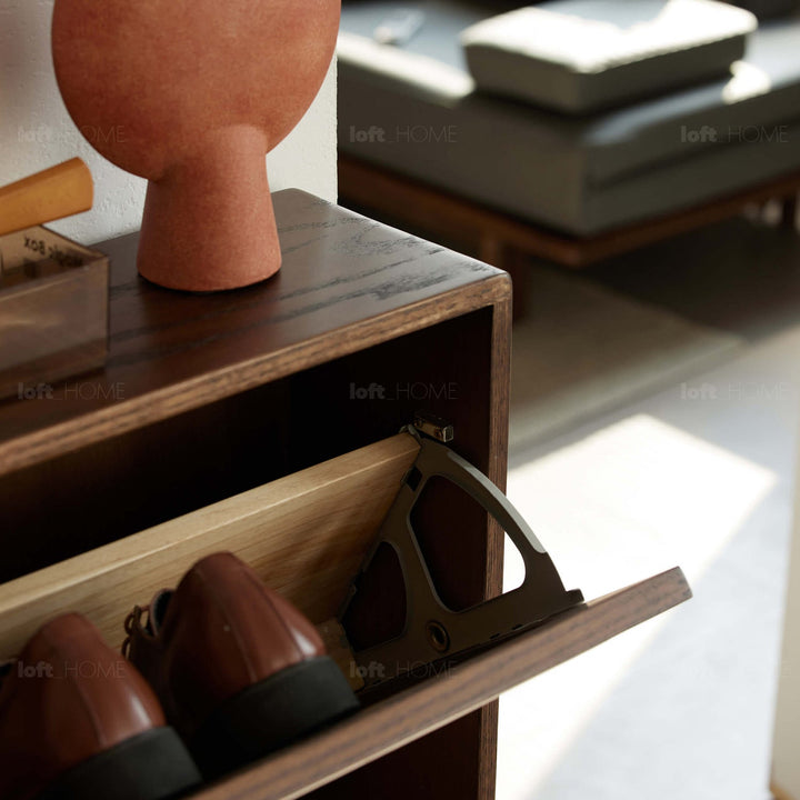 Scandinavian Wood Shoe Cabinet VINE WEAVE