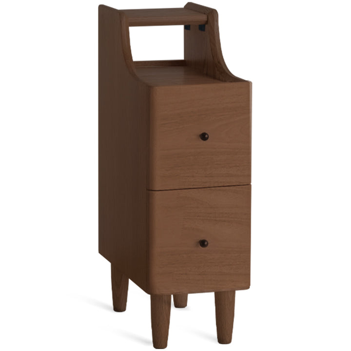 Scandinavian wood side table beside situational feels.