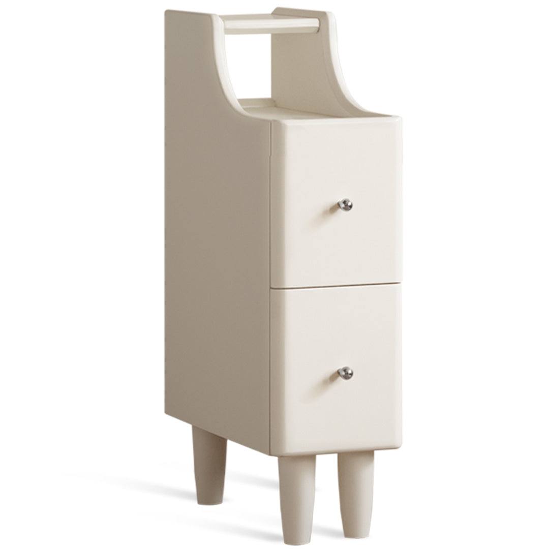 Scandinavian wood side table beside detail 1.