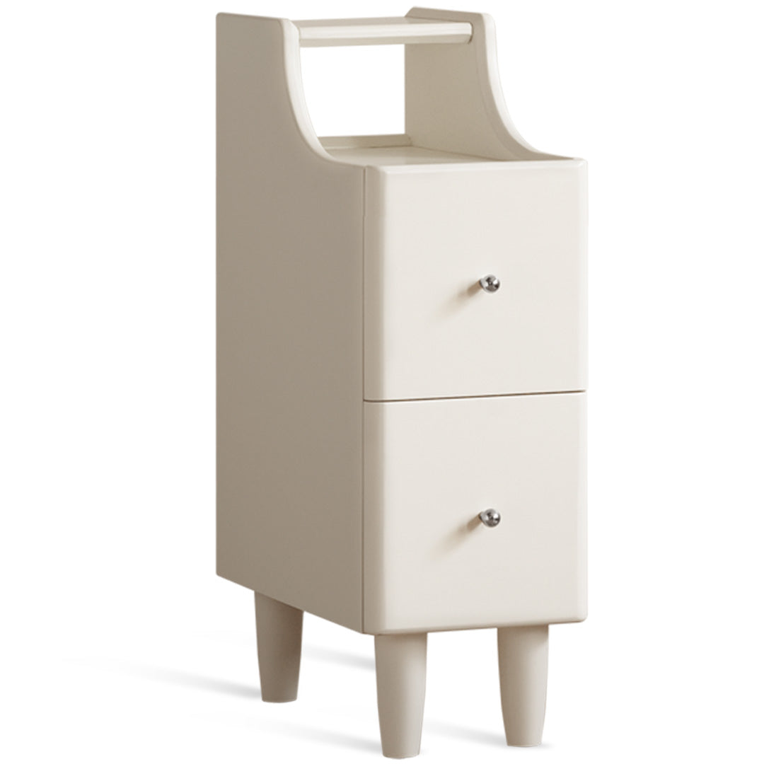 Scandinavian wood side table beside detail 2.