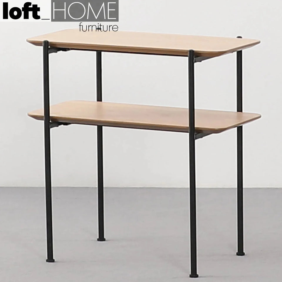 Bauhaus wood side table carlos primary product view.