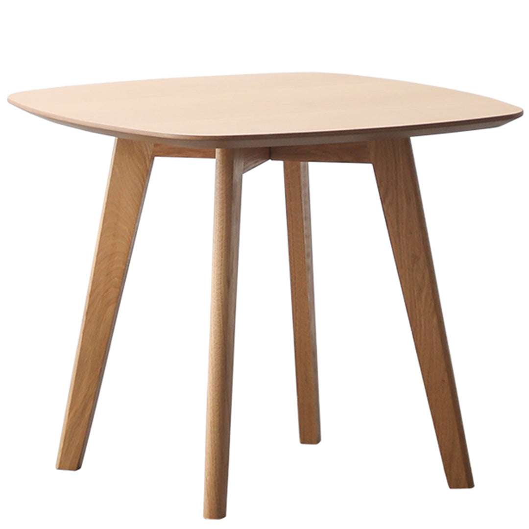 Scandinavian wood side table deauville in white background.