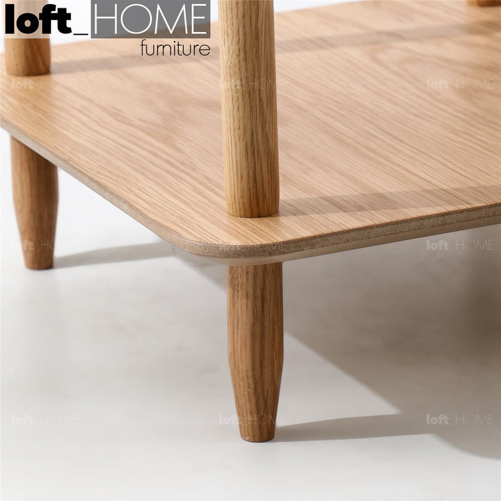 Scandinavian wood side table luh in real life style.