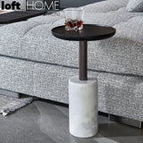 Japandi wood side table lumen primary product view.