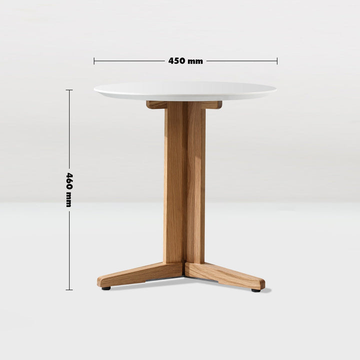 Scandinavian wood side table nick size charts.
