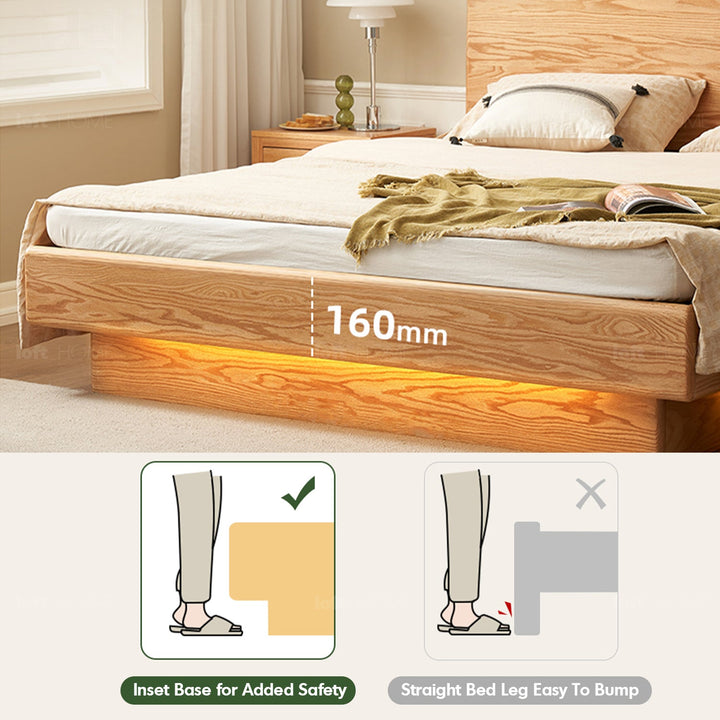 Scandinavian wood storage bed frame oakmist conceptual design.
