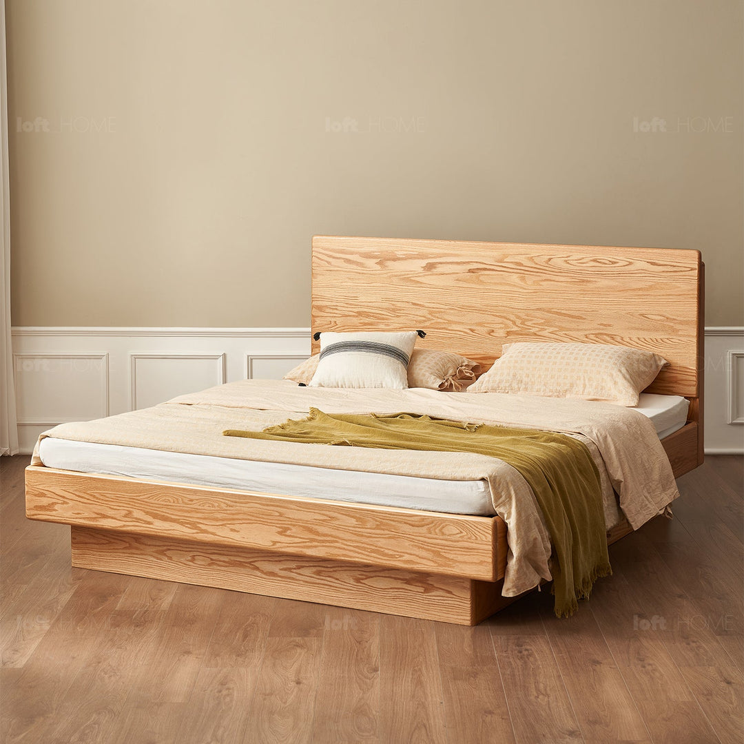 Scandinavian wood storage bed frame oakmist detail 4.