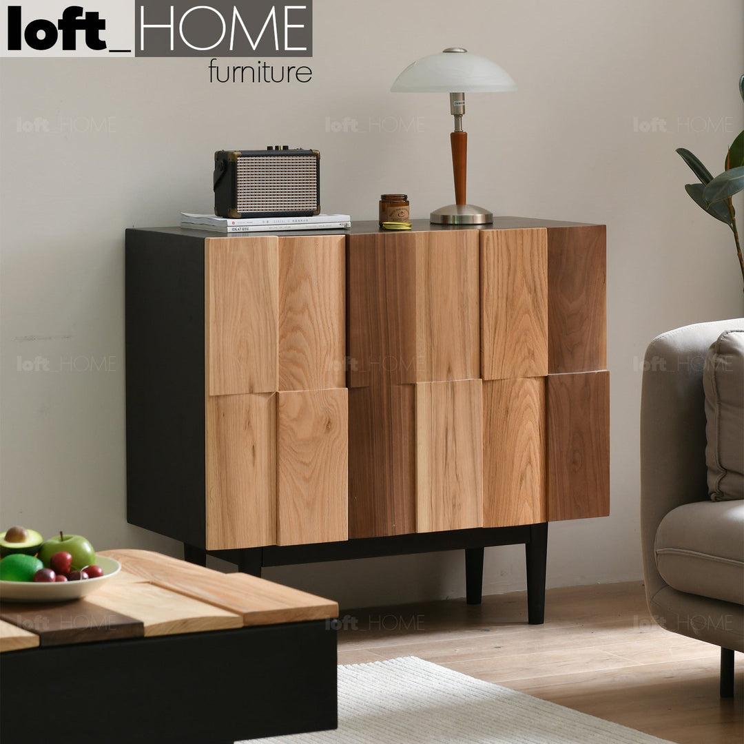 Scandinavian wood storage cabinet variation 1 primary product view.
