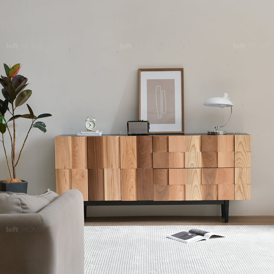Scandinavian wood storage cabinet variation 2 conceptual design.