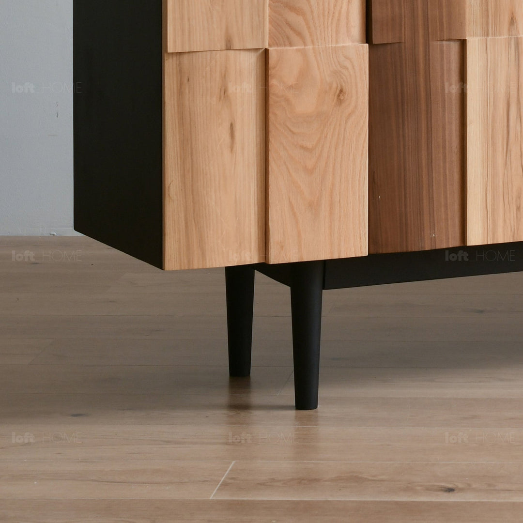 Scandinavian wood storage cabinet variation 2 layered structure.