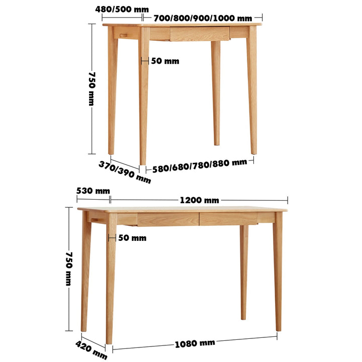 Scandinavian wood study desk belle size charts.