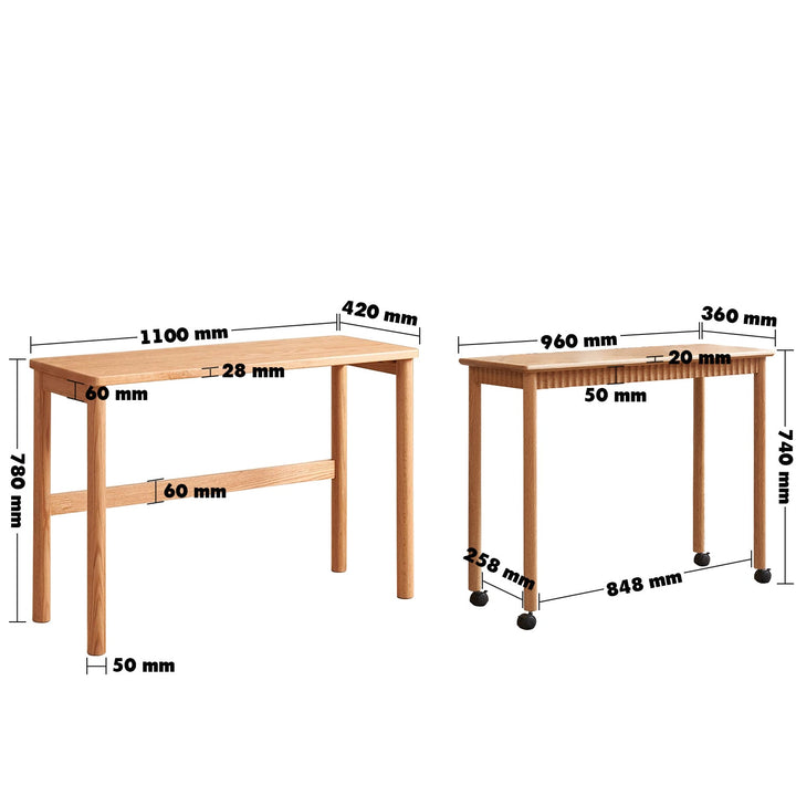 Scandinavian wood study desk twin layer size charts.