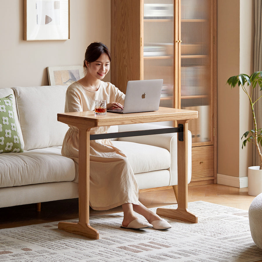 Scandinavian wood study table kangaroo primary product view.