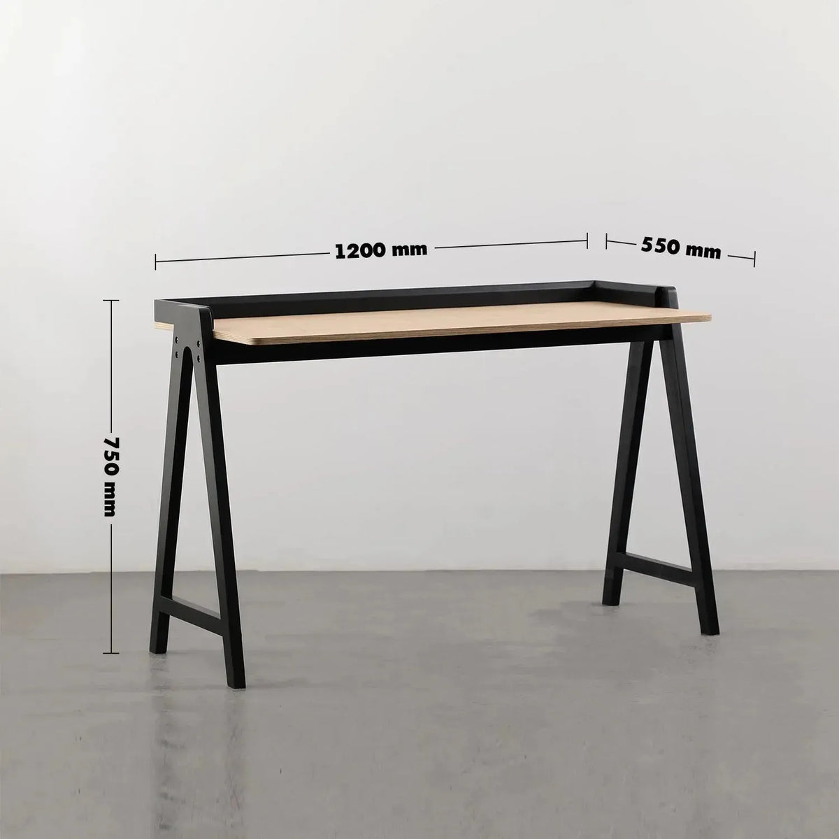 Modern wood study table kompas size charts.