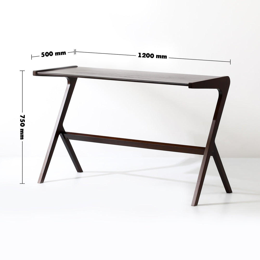 Scandinavian wood study table seattle in panoramic view.