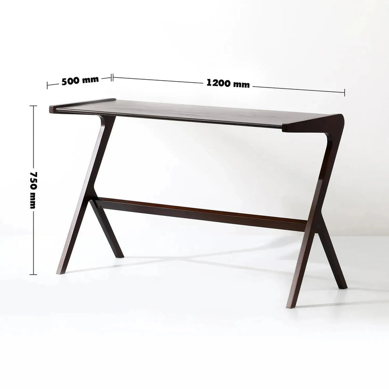 Modern wood study table seattle in panoramic view.