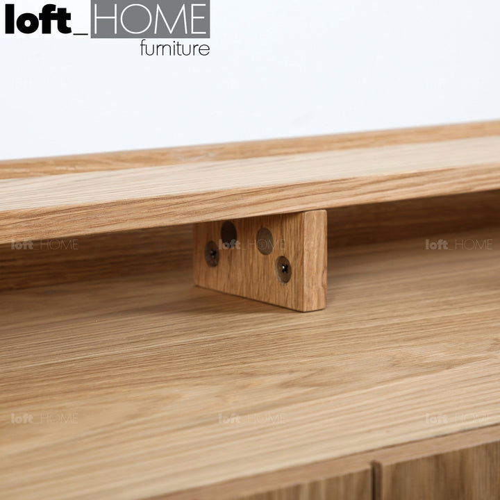 Scandinavian wood tv console lumi in real life style.