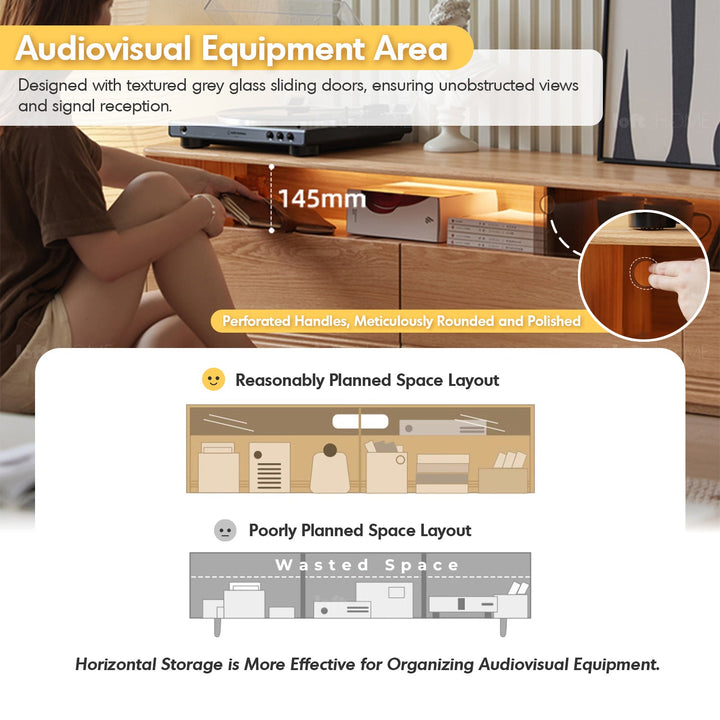 Scandinavian wood tv console vogue with context.