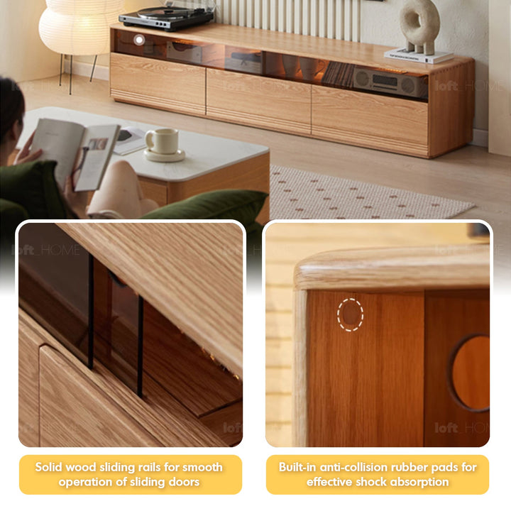 Scandinavian wood tv console vogue in details.