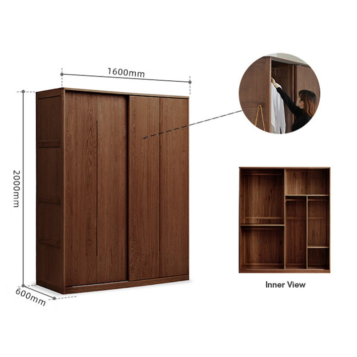 Scandinavian wood wardrobe belle slide detail 21.