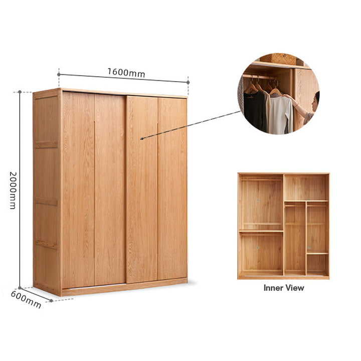 Scandinavian wood wardrobe belle slide detail 15.