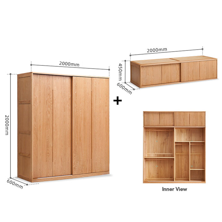 Scandinavian wood wardrobe belle slide detail 30.