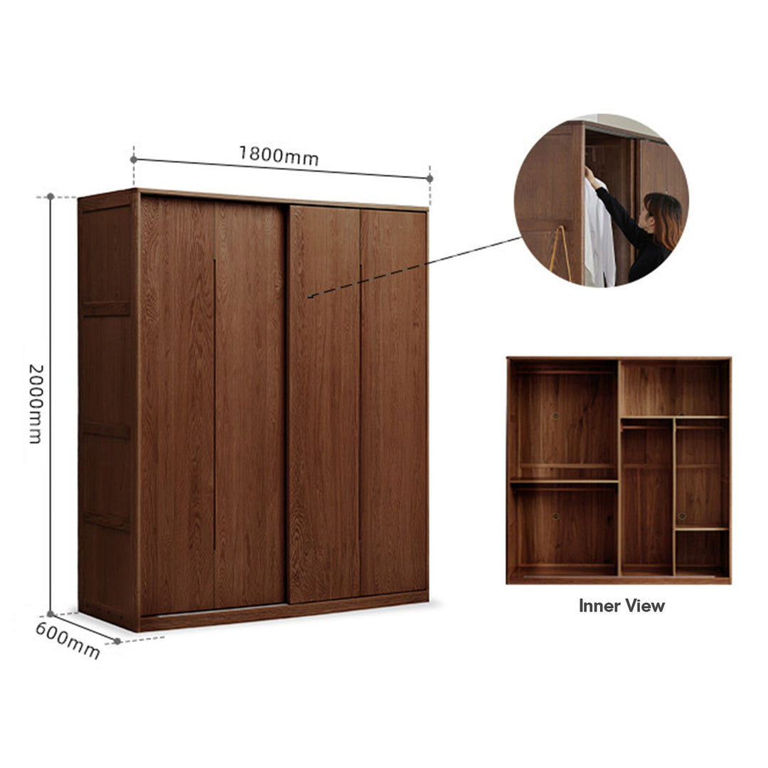 Scandinavian wood wardrobe belle slide detail 22.