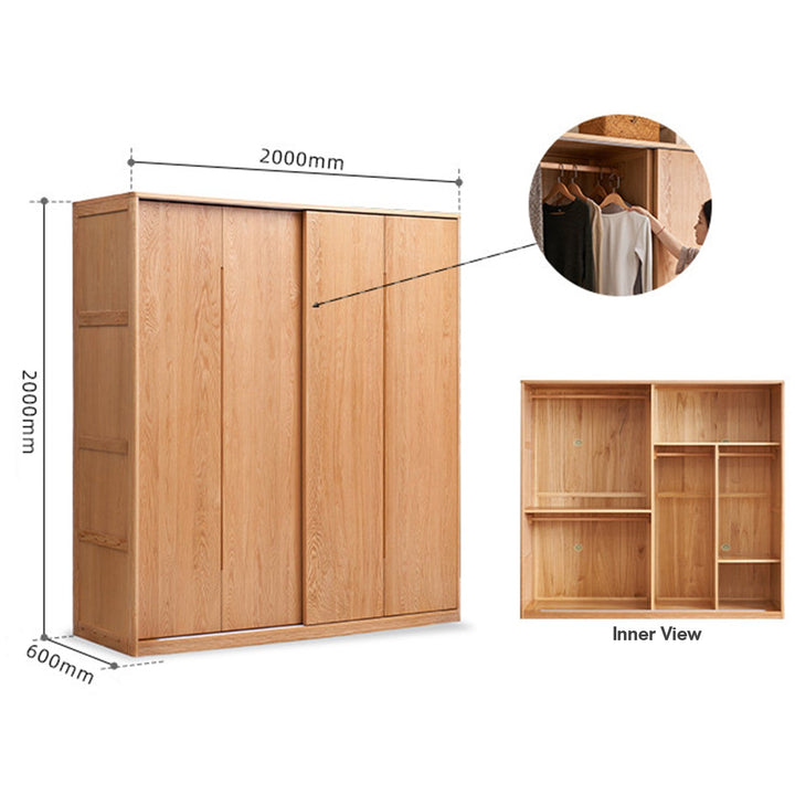 Scandinavian wood wardrobe belle slide detail 17.