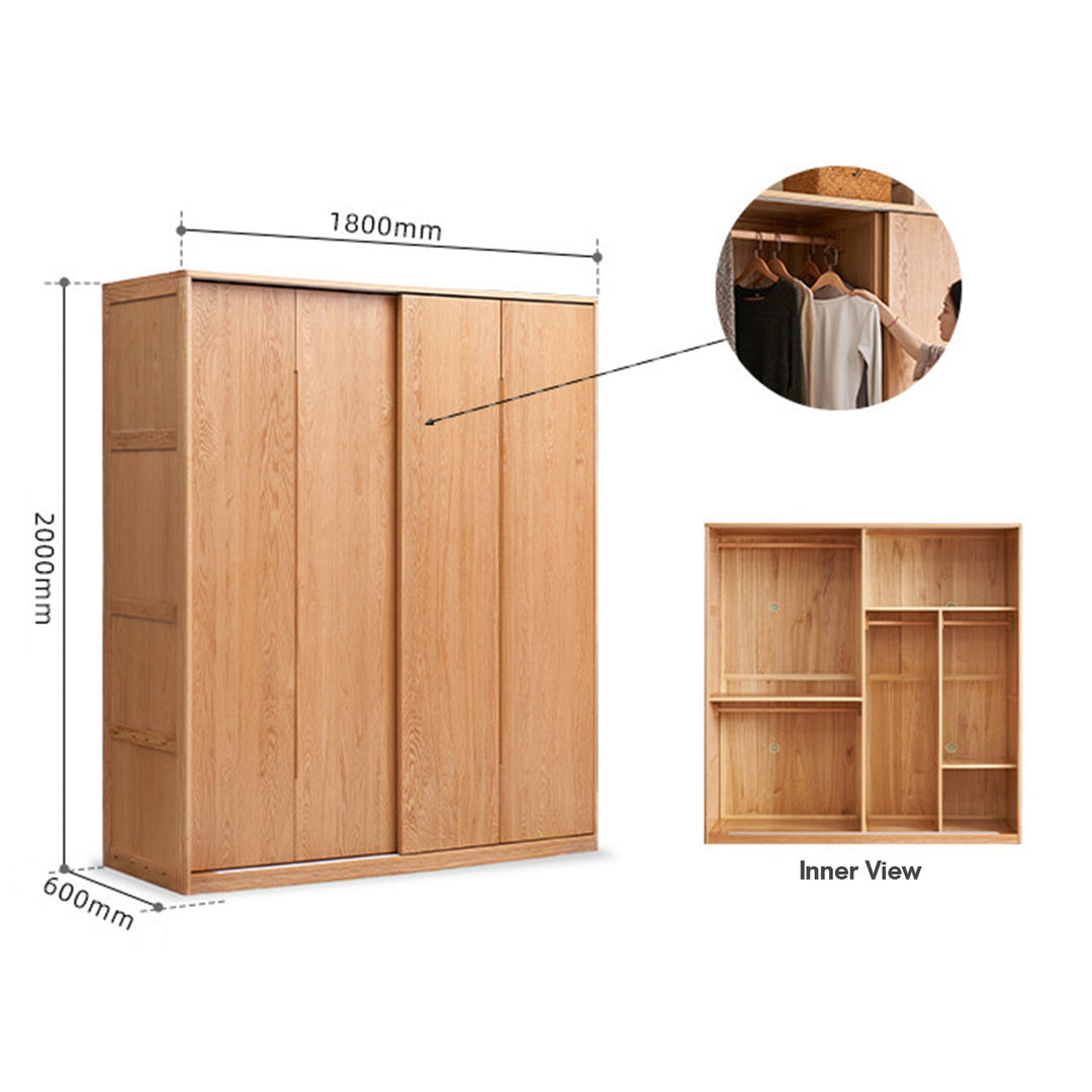 Scandinavian wood wardrobe belle slide detail 16.