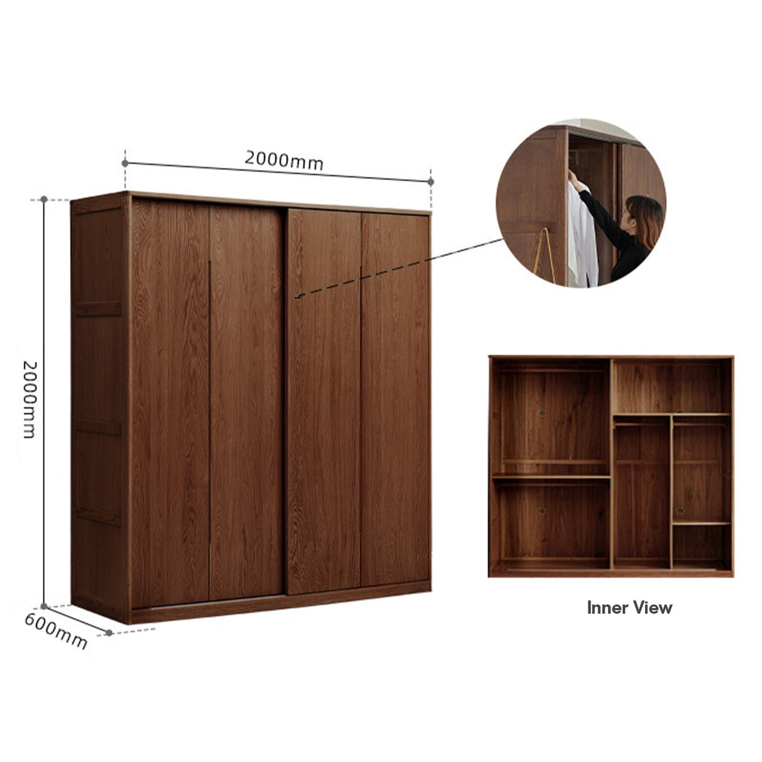 Scandinavian wood wardrobe belle slide detail 23.