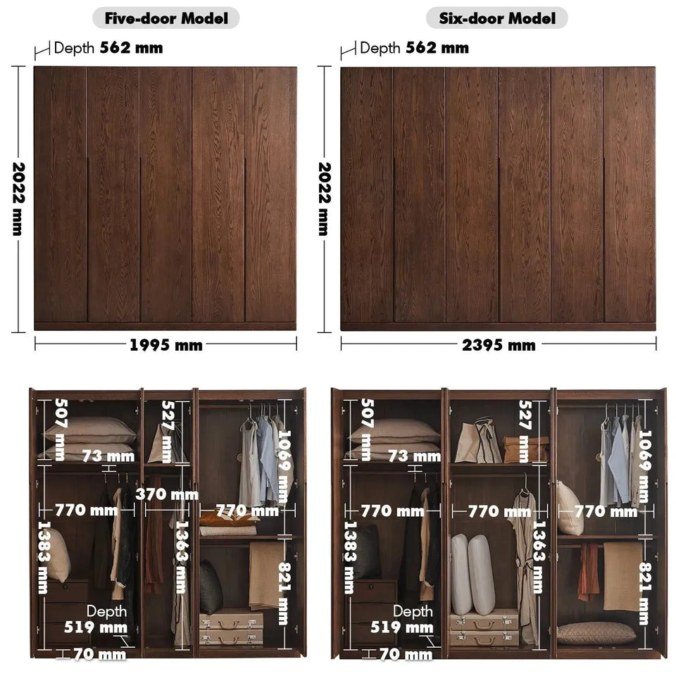 Scandinavian wood wardrobe belle color swatches.