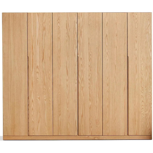 Scandinavian wood wardrobe belle in white background.